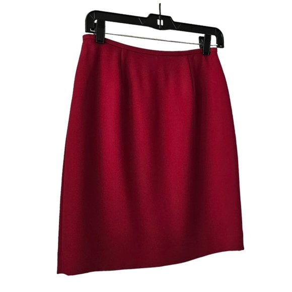 Petite Sophisticate Vintage Pencil Suit Skirt | Like New | 4P | Scarlet Red - Picture 3 of 16